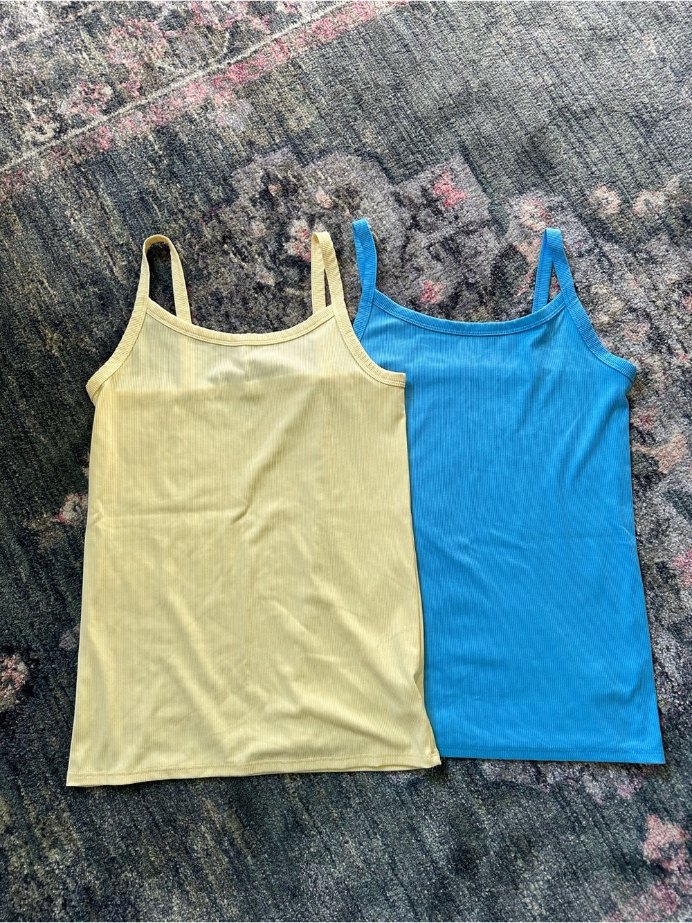 Bundle of 2 No Boundaries Yellow & Blue Women's Tank Tops - Medium Coastal Vibes
